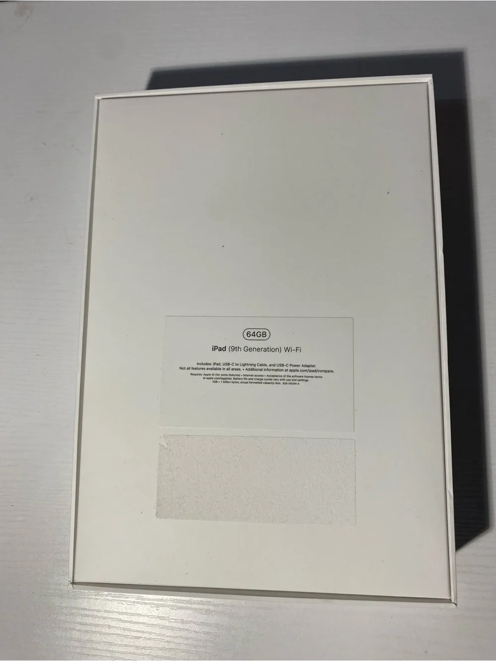 Apple iPad 9th Gen 64GB Wi-Fi Empty Box & Insert Only
